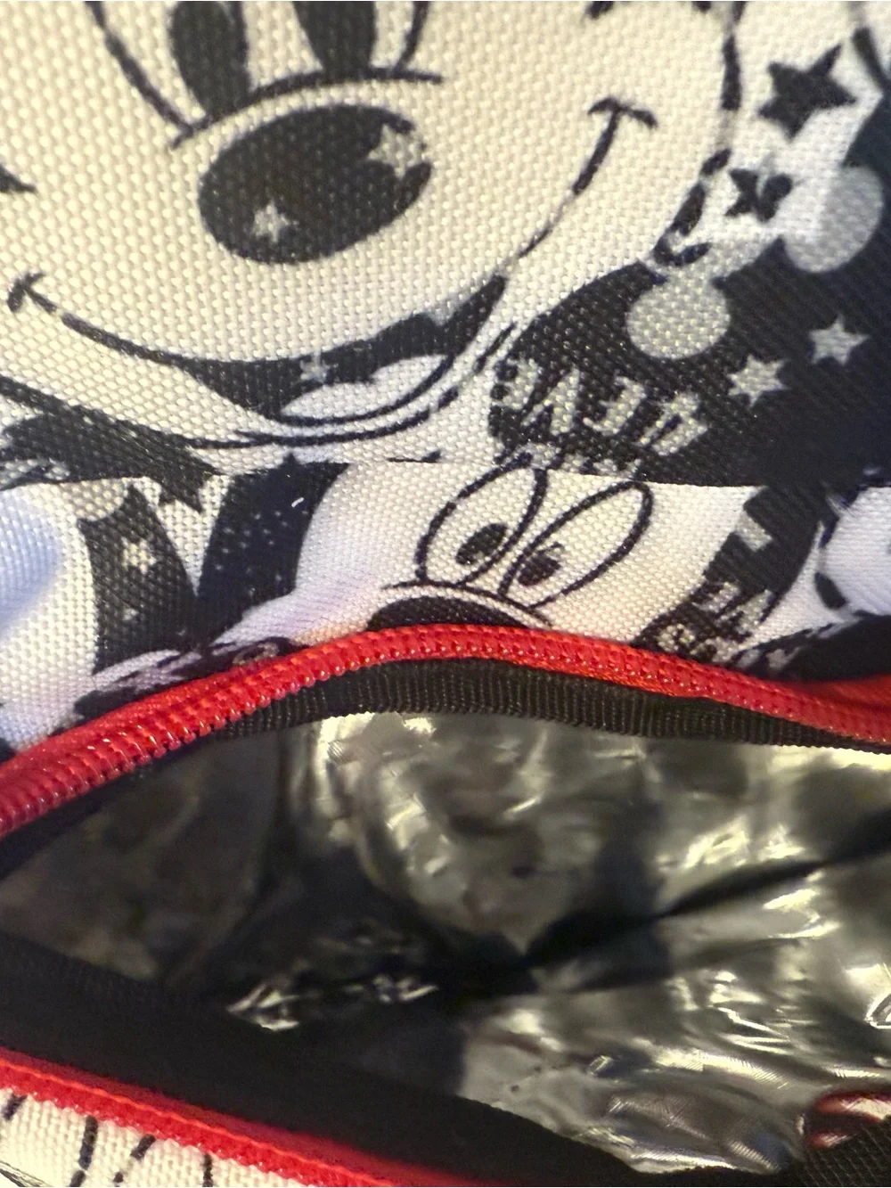 NEW WITH TAG Disney Mickey Mouse Lunch Bag Cool Kids 4 Ever Black & White, Red